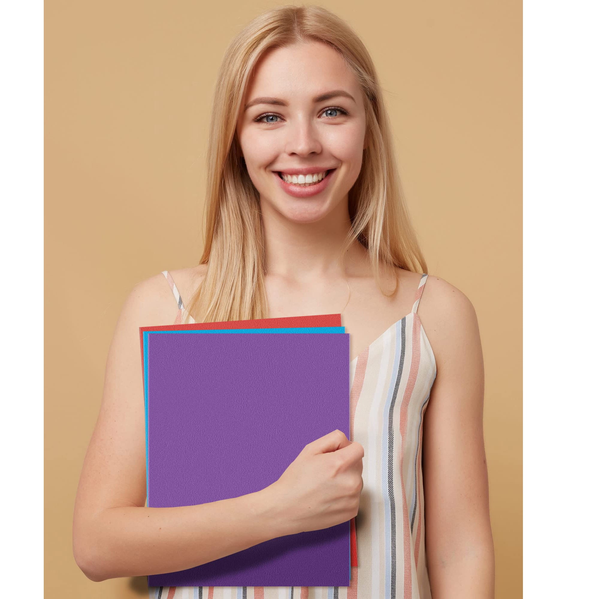 Folders with Pockets, 25 Pack Assorted Colors, 2 Pocket Folders for Letter Size Paper, Office Home Business Organization, Multicolored