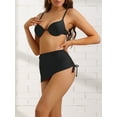 thumbnail image 2 of DARING DIVA Women's Underwire Spaghetti Straps Bikini Sets 3 Pieces S Black, 2 of 6