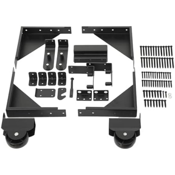 Sliding Gate Kit Deck Hardware Kit, Outdoor Gate for Deck Fence Driveway, Rust Resistant Powder Coated Steel