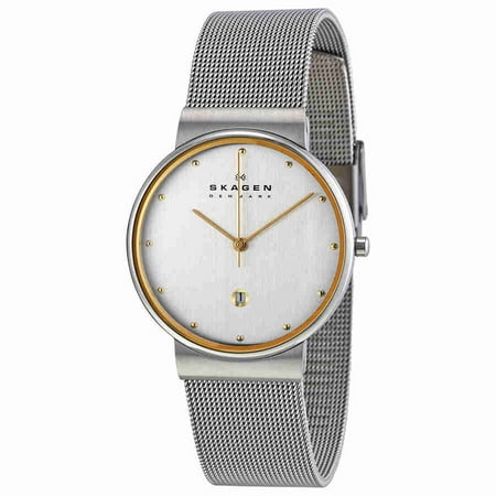 Men's Skagen Two Tone Mesh Band Watch 355LGSC