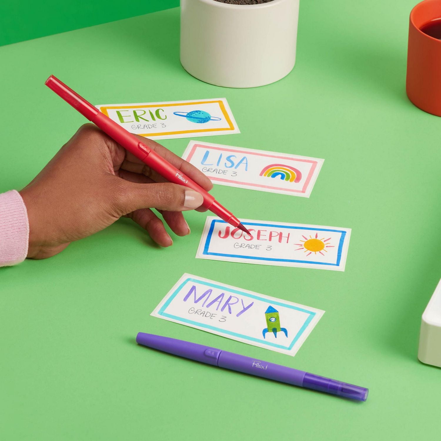 Paper Mate Flair DUAL Felt Tip Pens, Brush and Medium Tips, Assorted Colours