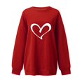 thumbnail image 3 of WEAIXIMIUNG Chandails en Molleton pour Femmes Fermeture Éclair Mode Extérieure Imprimé Saint-Valentin Ample Col Rond Manches Longues Chandail à Capuchon 1, 3 of 4