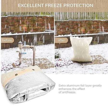 DEKAXID Pipe Insulation Cover Winter Water Faucet Pipe Anti Freeze Bag Closure Backflow Preventer Insulated Pouch