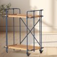 thumbnail image 1 of Home Bar Serving Cart, 2-Tier Rolling Drink Cart with Removable Tray, Wine Rack & Glass Holder, Perfect for Serving Coffee, Liquor, or Snacks in the Kitchen or Dining Room, 1 of 5