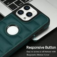 thumbnail image 3 of ELEHOLD for iPhone 12 Pro Max Leather Case Luxury Premium PU Leather Logo Cutout View Full Coverage Slim Lightweight Non-Slip Shockproof Protective Case for iPhone 12 Pro Max,green, 3 of 6