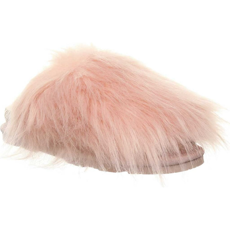Women's Bearpaw Elsie Furry Slipper Pale Pink Faux Fur M