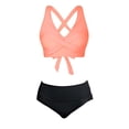 thumbnail image 6 of PWPSG Crisscross Twist Solid High Waisted Two Piece Swimsuit Butt Lifting Contouring for Daily Swimming Beige S, 6 of 6