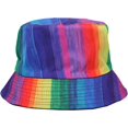 thumbnail image 5 of CoCopeaunts Bucket Hat for Men Rainbow Colors Summer Sunscreen Fisherman Hat Holiday Outdoor Women Bucket Cap Two Side Wear, 5 of 8