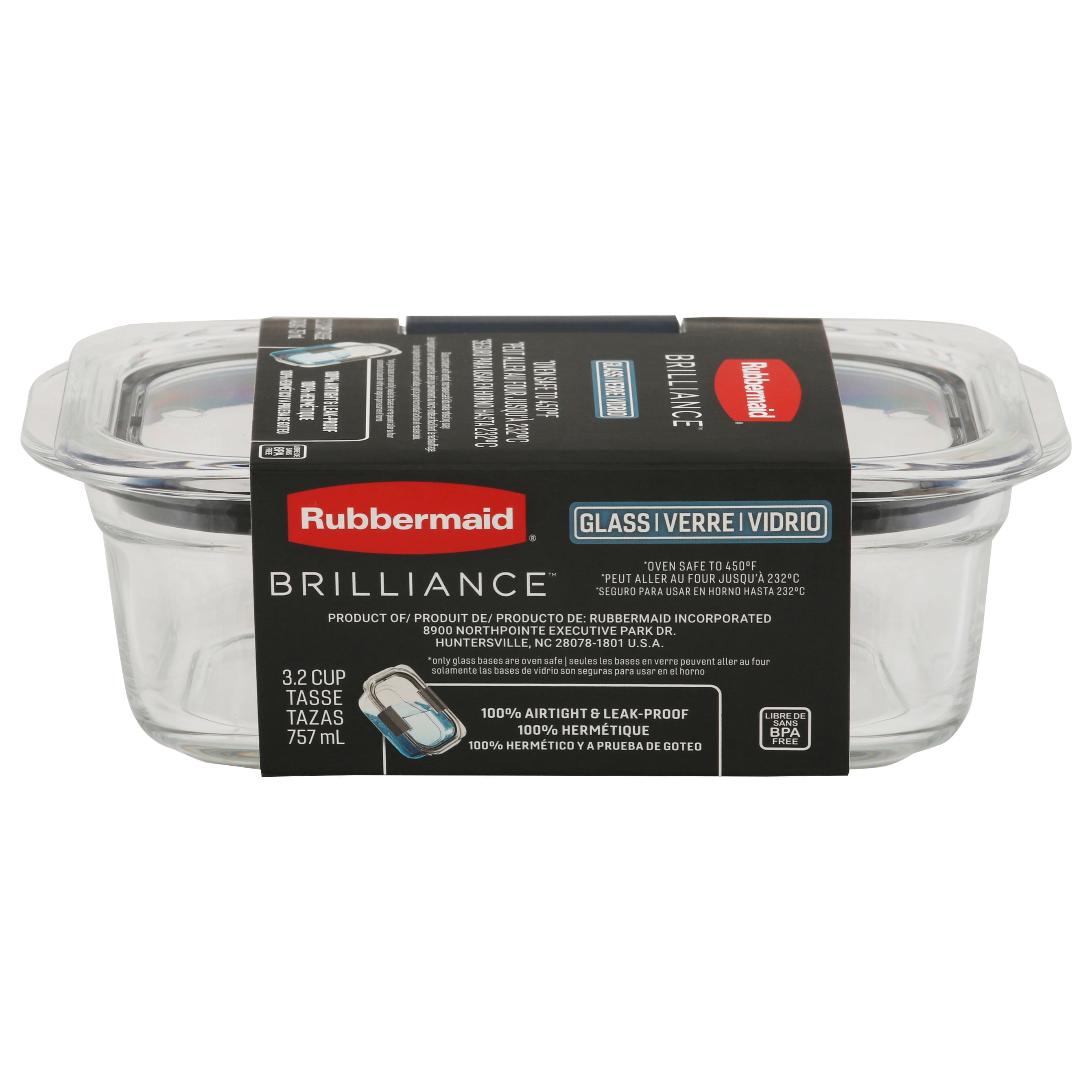 Rubbermaid Container, Glass, 3.2 Cup 1 ea, Shop