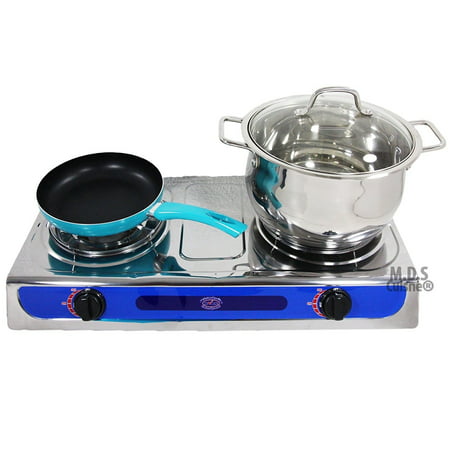 Double Head Propane Gas Burner Portable Camping Outdoor Stove Camping