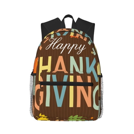 Defioc Happy Thanksgiving With Gnome Pattern Laptop Backpack for Men and Women Casual Backpack Dayback Sports Bookbag for Travel Running Hiking