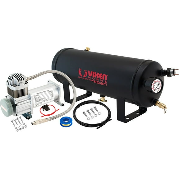Vixen Horns 1.5 Gallon (6 Liter) Train/Air Horn Tank with 150 PSI Compressor Onboard System/Kit 12V VXO8115