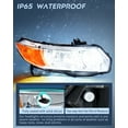 thumbnail image 5 of Nilight Headlight Assembly Compatible with 2006 2007 2008 2009 2010 2011 Honda Civic 2-Door Coupe Headlamps Replacement Chrome Housing Amber Reflector Driver and Passenger Side, 2 Years Warranty, 5 of 8