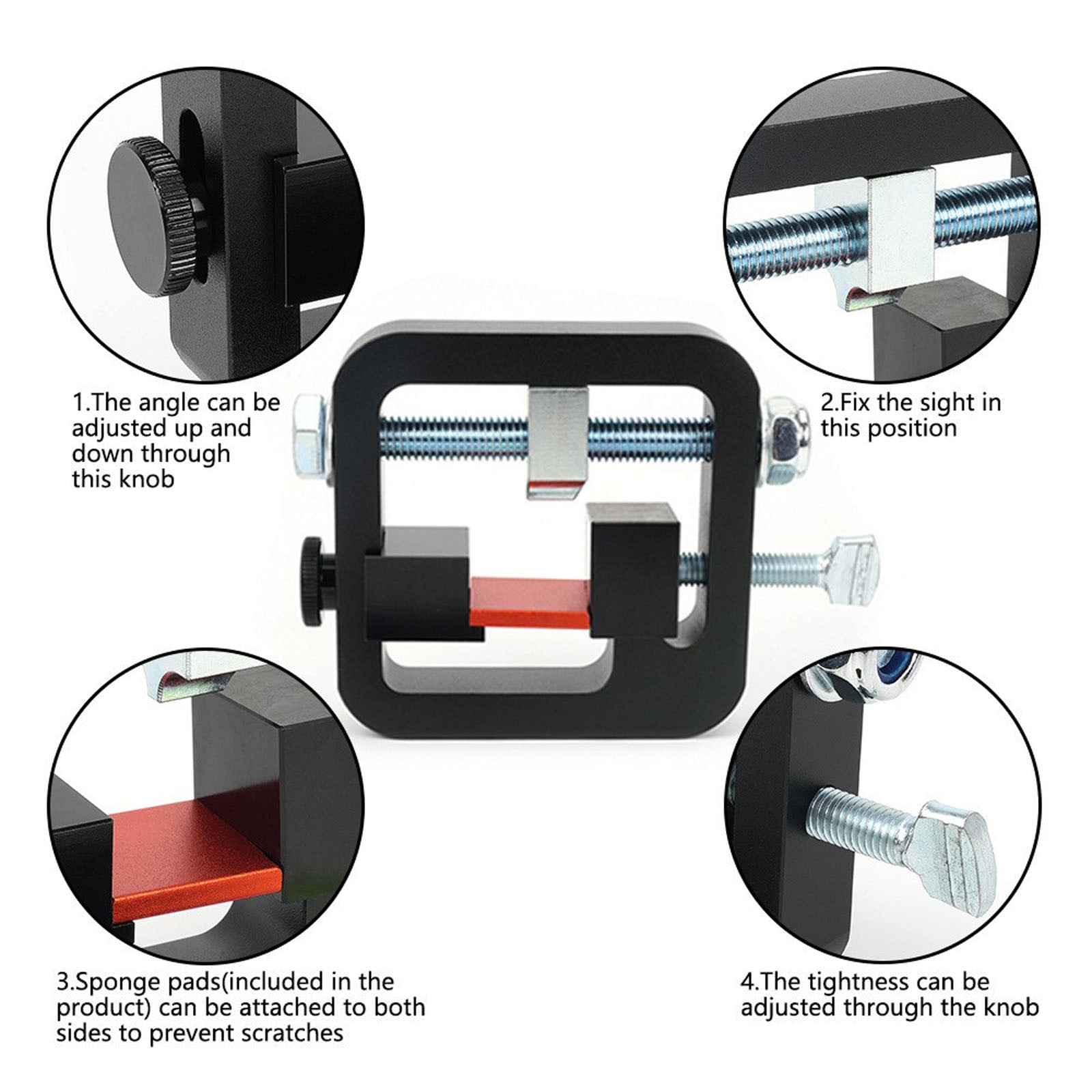 Sight Pusher Tool, Universal Handgun Sight Adjustment for 1911/Glock/Shield/Sig, Bead Disassembly Tool, Front Rear Sight Removal Tool Auto Repair