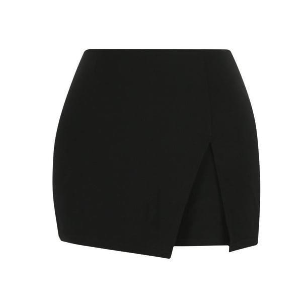 Women's Summer Casual High Waist Solid Mini Skirt Skort Trendy