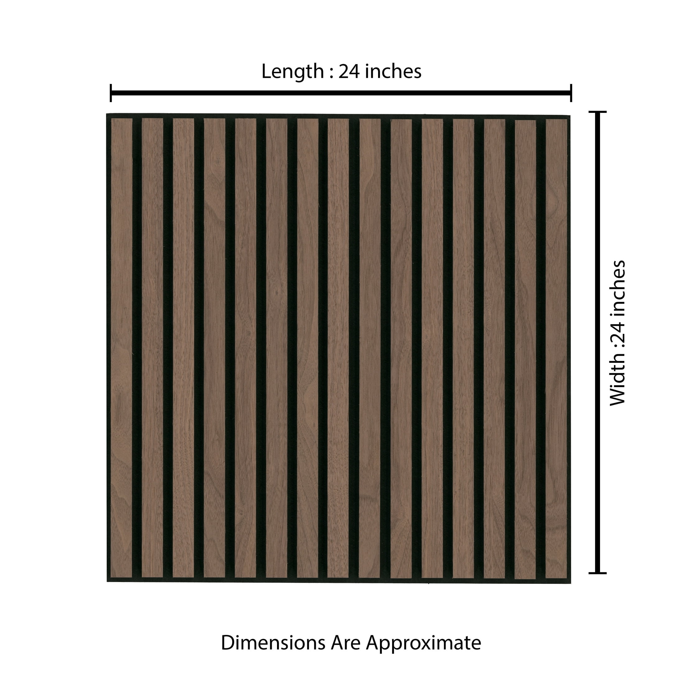 MSI 24 in. x 24 in. Harmony Sable Wood Veneer Sound Absorbing Acoustic Wood Slat Wall Panel (2 Pack / 8 sq. ft.)
