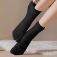 thumbnail image 3 of hotojiny Fluffy Fuzzy Socks for Women Winter Warm Soft Comfort Boot Socks Cute Cozy Five Finger Plush Crew Socks, 3 of 7