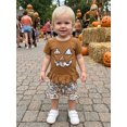 thumbnail image 4 of Cjfdfy Toddler Baby Girl Halloween Outfit Infant Baby Girls Summer Fall Clothes 6 12 18 24 Months 2 3 4 Years Pumpkin Face Print Ruffled Trim Short Sleeve T Shirt Tops and Camouflage Shorts Set, 4 of 9