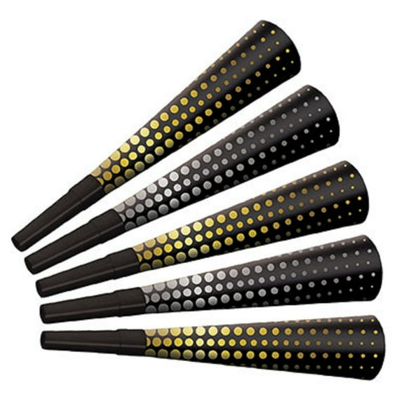 Beistle 9" Silver & Gold Cheers To The New Year Horns