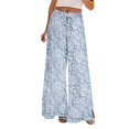 thumbnail image 6 of kaondbfi Dress Pants Women Petite High Waisted Wide Leg Summer Beach Vacation Women's Pants Casual Trousers, 6 of 8