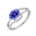 thumbnail image 2 of Sterling Silver with Natural Tanzanite and White Zircon Engagement Ring, 2 of 3