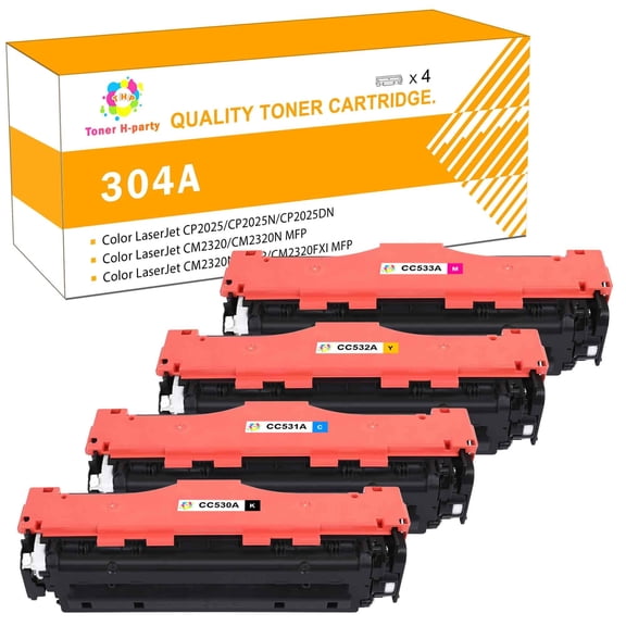 Colorich 304A Toner 304A Toner Cartridges for CC530A CC531A CC533A CC532A Color LaserJet CP2025 CP2025N CP2025DN CM2320N-MFP CM2320NF-MFP CM2320FXI-MFP (4-Pack)