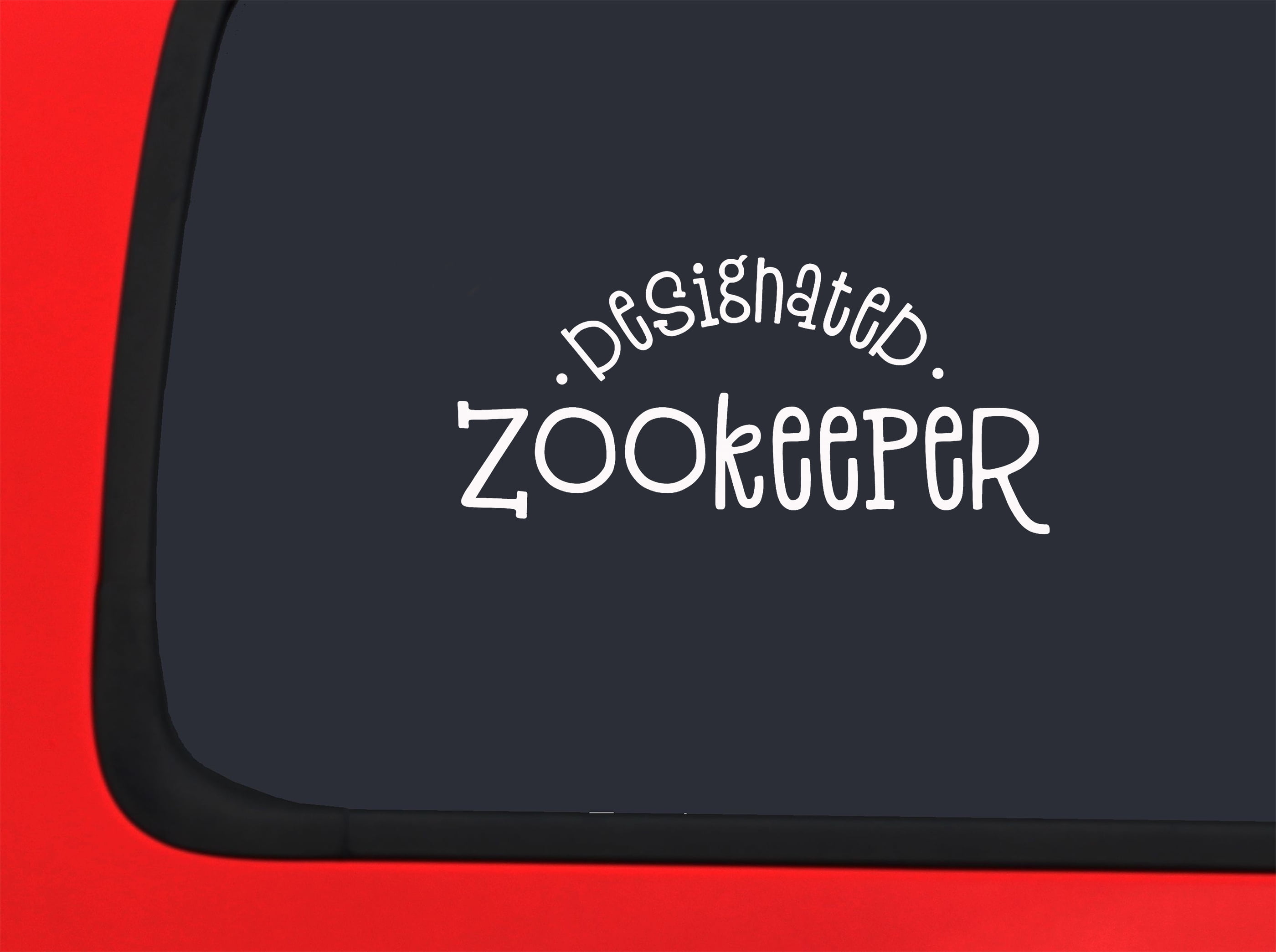 Car Sticker Designated Zookeeper Funny Parent Mom Dad Zoo Animals Car