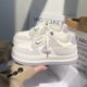 thumbnail image 1 of Love White Shoes Zapatos casuales de mujer de losa gruesa que combinan con todo Zapatos de pan al vapor con punta redonda de moda Zapatos casuales de punta grande, 1 of 6