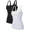 black and white, variant on Attraco Womens Shelf Bra Tank Tops Square Neck Workout Tops Yoga Shirt Cotton Undershirt 2 Packs