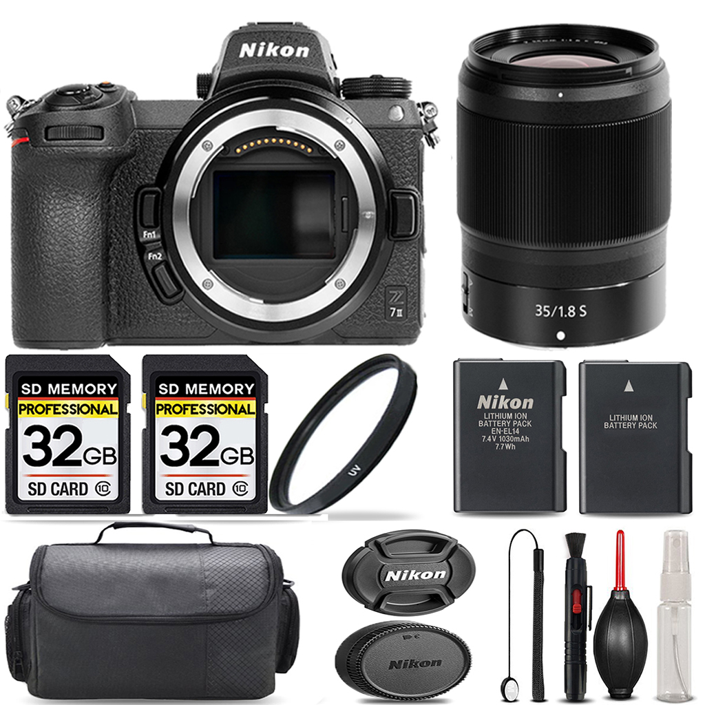 Nikon Z7 II Mirrorless with 35mm f/1.8 S Lens + 64GB Storage + UV