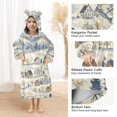 thumbnail image 3 of FORMRS Wearable Blanket Hoodie with Sleeves for Kids Cozy Flannel Sweatshirt, Snowy Mountains, 3 of 7