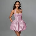 thumbnail image 4 of Vestido Halter Sin Mangas para Mujer, Informal, con Lazo, Espalda Descubierta, Corsé, Vestido de Fiesta con . Rosa S, 4 of 6