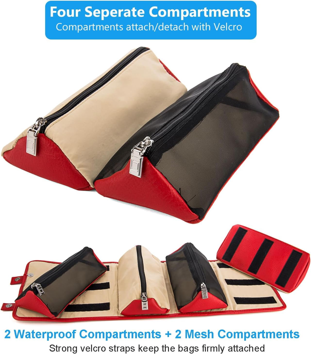 Compact Hanging Travel Toiletry Bag – Fold-Flat Organizer with Multiple Pockets, Water-Repellent Case for Travel & Everyday Use
