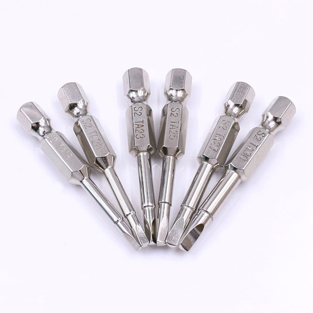 6Pc Magnetic Triangle Security Screwdriver Bits Alloy Steel