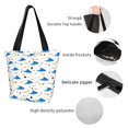 thumbnail image 5 of Vsdgher Party Shark Cute print Reusable Shopping Grocery Bags for Women Shopping with Pouch Foldable Pouch Lightweight Polyester Fabric, 5 of 6