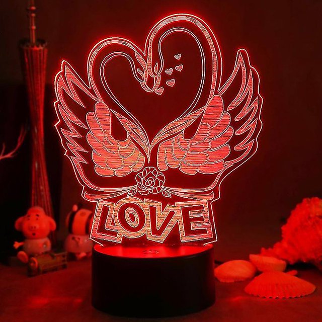 Valentine's Day Love Rose Flower Department 3d Small Night Lamp Creative Acrylic Led Visual Atmosphere Small Table Lamp
