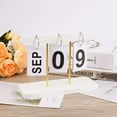 thumbnail image 3 of Spencer Wooden Flip Calendar Daily Perpetual Desk Calendar Small Modern Desktop Calendar for Home Office Coffee Table Decor, 3 of 10
