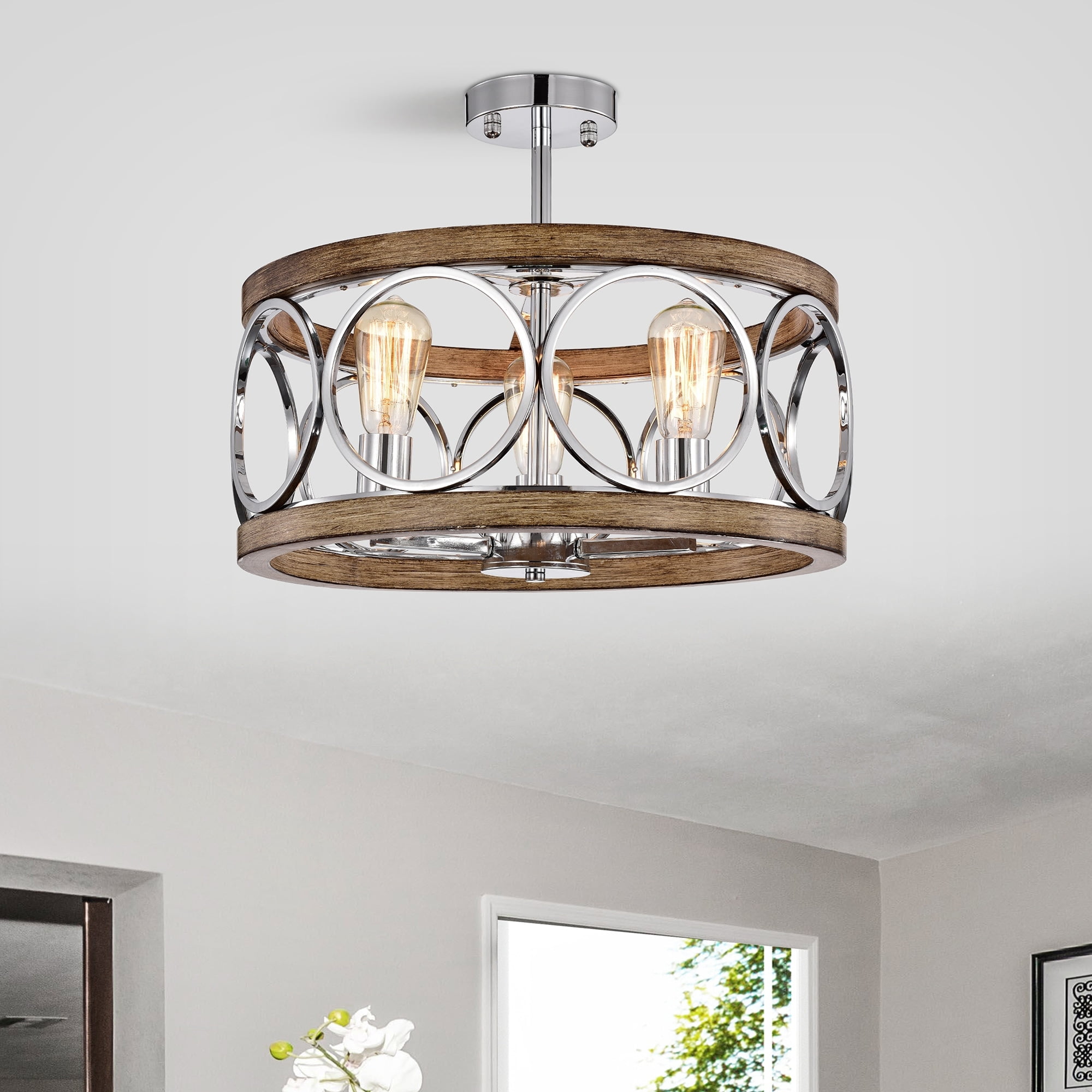 Warehouse of Tiffany Shacer 3-Light Hood Design Ceiling Lamp