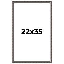 22x35 Frame Silver Real Wood Picture Frame Width 1.125 Inches | Interior Frame Depth 0.5 Inches |