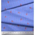 thumbnail image 2 of Soimoi Blue Poly Georgette Fabric Berries & Dots Fabric Prints By Yard 52 Inch Wide, 2 of 5