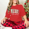 thumbnail image 6 of GUZOM Womens Red Christmas Sweatshirt - Plaid "Merry Christmas" Print, Soft 100% Polyester, Relaxed Fit Pullover (XS to XL),Size L, 6 of 8
