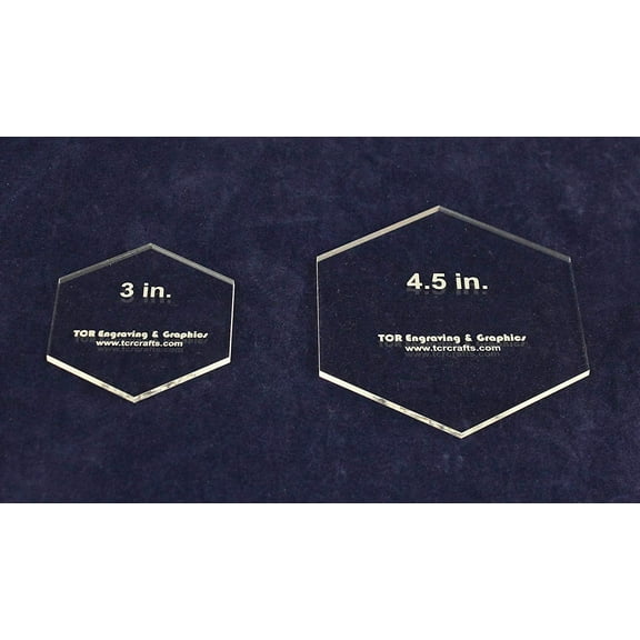 2 Pc Actual Size Hexagon Set -3" and 4.5"- 1/8" Thick