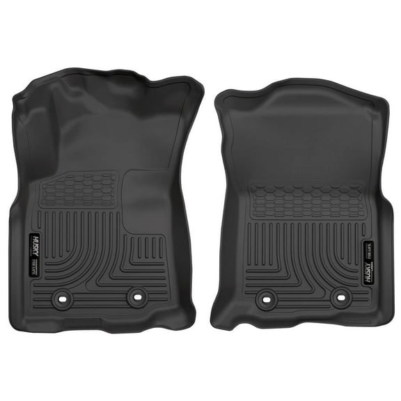 Husky Weatherbeater Floor Mats Fit 2018-2023 Toyota Tacoma Access/Double Cab w/ Manual Transmission Front Black 2 Pc