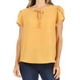 thumbnail image 5 of Women's Casual Petal Sleeve Blouse with Ribbon Tie and Keyhole Neckline, 5 of 6