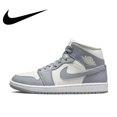 thumbnail image 3 of Zapatillas de baloncesto Nike Original Air Jordan 1 MID Retro Mid-top en color negro y gris para hombre y mujer, 3 of 5