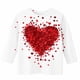 thumbnail image 4 of Blusas y camisas de cuello redondo y manga larga para niños, blusas/camisas de poliéster con estampado de corazones, mangas 3/4 y cuello redondo, elegantes e informales., 4 of 5