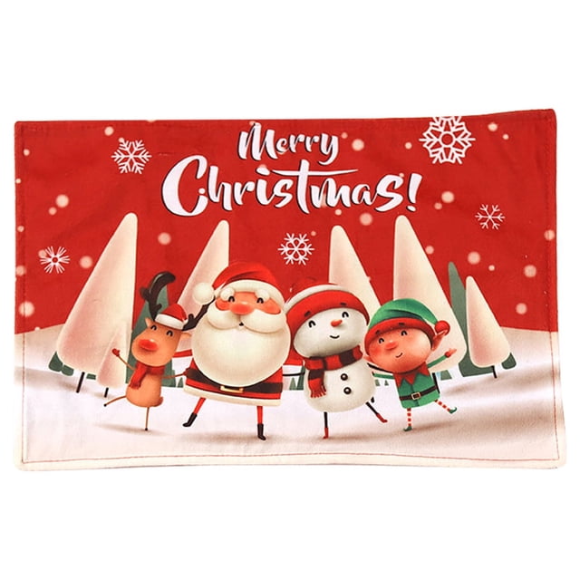 Price Drop Items Christmas Placemats, Winter Non-slip Placemats, Snowflake Merry Christmas Holiday Table Mats, Washable Stain-resistant Table Mats, Suitable For Party/restaurant