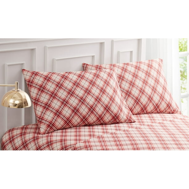 Plaid Pillowcase Pair Standard Red