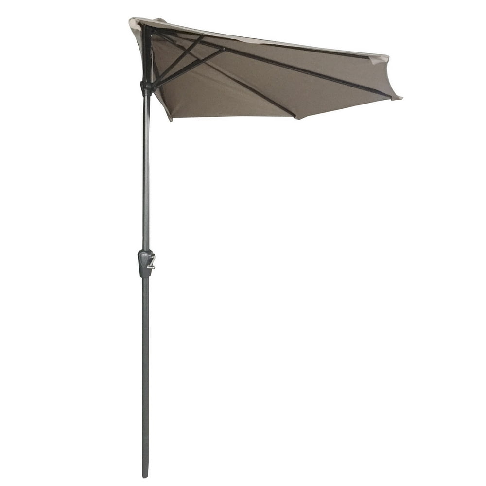 Palm Springs 9ft Aluminium Outdoor Patio Half Umbrella Garden Parasol