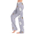 thumbnail image 2 of Easter Women's Pajama Elastic Waist Bunny Rabbit Easter Egg Print Lounge Pants Drawstring Cute Loungewear Wide Leg Sleep Festival with Pockets Pants, #52 Gray XXL, 2 of 5